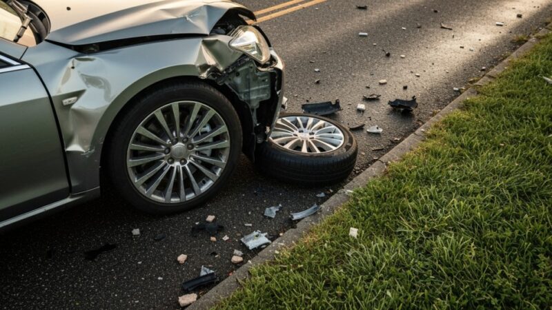 19-latek wjechał w drzewo na ulicy Długiej, pasażerka w szpitalu