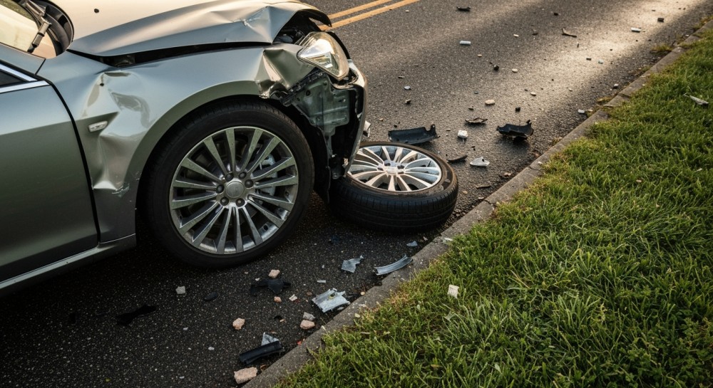19-latek wjechał w drzewo na ulicy Długiej, pasażerka w szpitalu