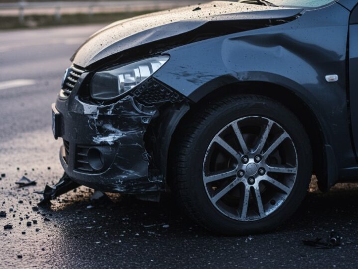 Wypadek w Bojszowach: Dwie osoby ranne, droga już przejezdna