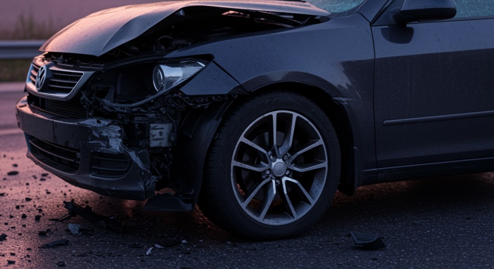 Kierowca BMW uderzył w drzewo w Bojszowach po manewrze ciężarówki