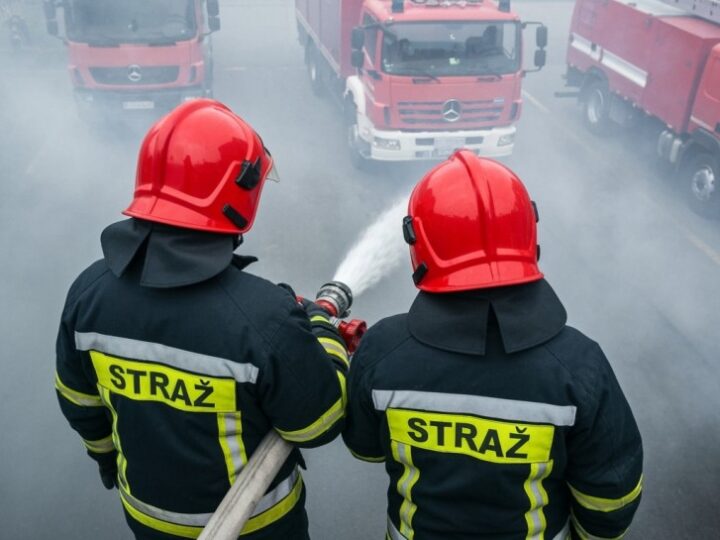 Pożar w Mysłowicach: strażacy walczą z ogniem z powietrza i na ziemi